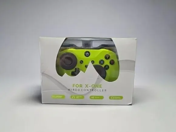 Wired Xbox One Controller Neon Green Mappable Buttons Dual Rumble USB-C New