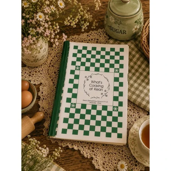 Vintage What's Cooking at Kean Elementary School PTO Cookbook Wooster Ohio 1990