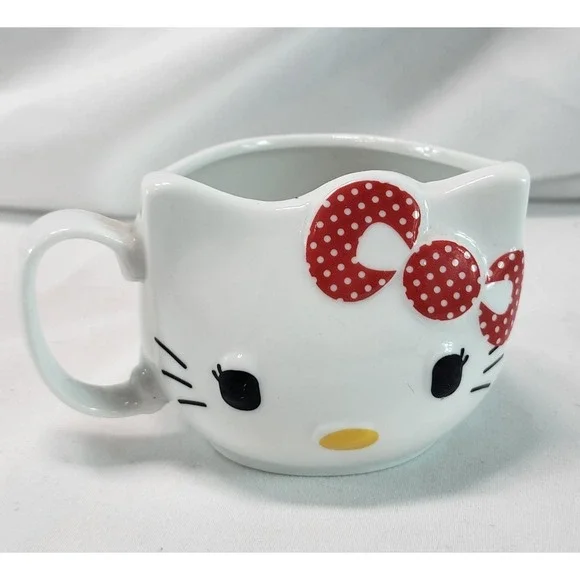 Hello Kitty Small 2.5 inch Mug Cup Holiland Japan Red Bow Micro Tea Cup Decor
