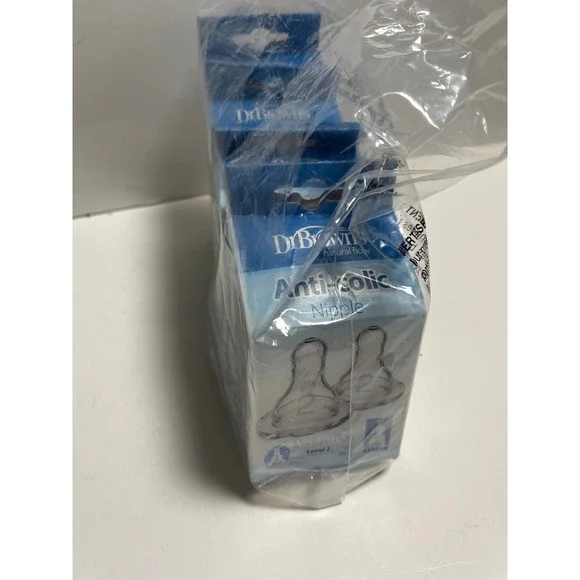 4-2 pack Dr. Brown's Medium Flow Narrow Silicone Baby Bottle Nipples 3m+ Level 2