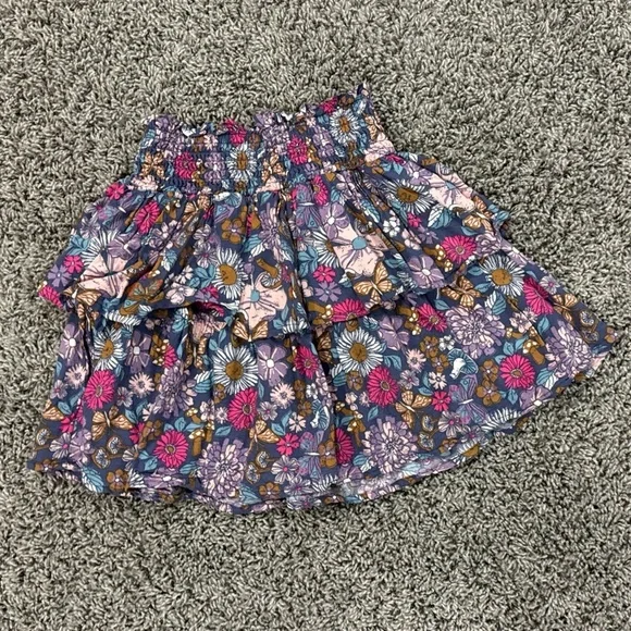 Girls OshKosh B'gosh Floral tiered Skirt with Purple and Pink Accents, size 8