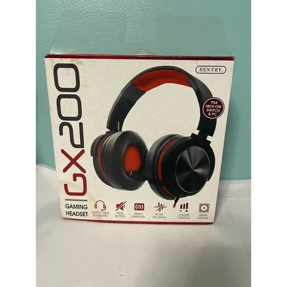 SENTRY  GX200-RED Deluxe Gaming Headset Red‎ Accent