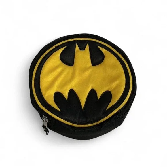 Batman Lunch Bag Kids OS Black Yellow Excellent Insulated Round‎ Logo Bag