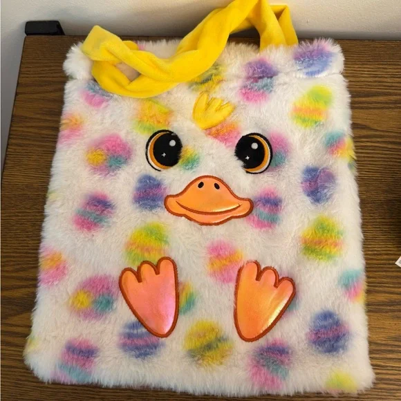 Colorful Duck Plush Tote Bag