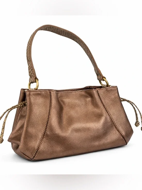 Liz Claiborne Vintage Beige Taupe Y2K Chic Snakeskin Small Shoulder Bag