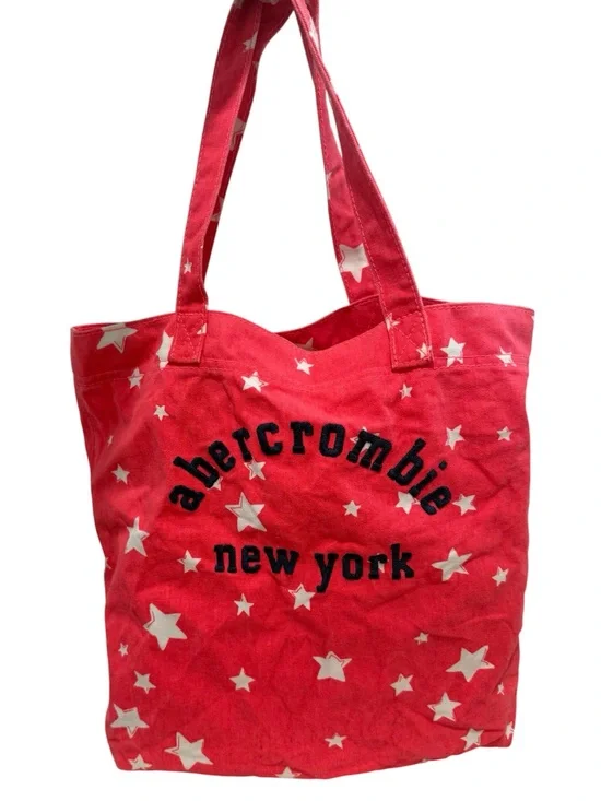 Abercrombie Kids Pink Star Tote Bag Print Canvas Embroidered Logo Shopper Y2K