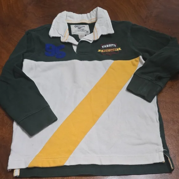 OshKosh‎ B'gosh Varsity Rugby Shirt - Green, White, Yellow