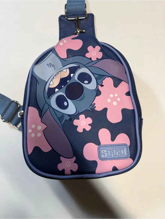 Disney Kids Blue and Pink Stitch Crossbody Bag
