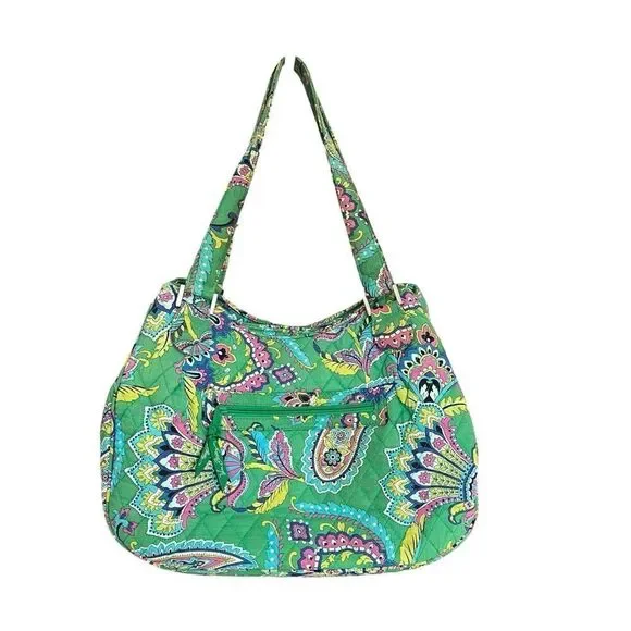 Vera Bradley Handbag/Purse. Emerald Paisley Pattern. Excellent Used Condition.