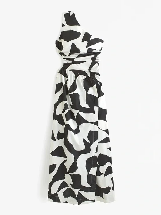 Abercrombie & Fitch NEW Fiore One Shoulder Maxi Cut Out Dress Women’s XS Pockets