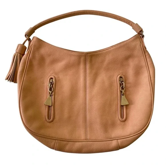 See by Chloe Peach Leather Shoulder Bag Peach Soft Pebbled Tassel Boho Festival