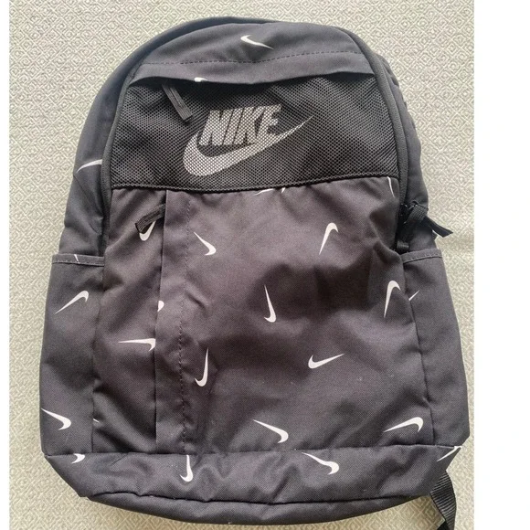 Nike Backpack Unisex Small Black Brasilia‎ JDI Mini All Over Swoosh Logo Print