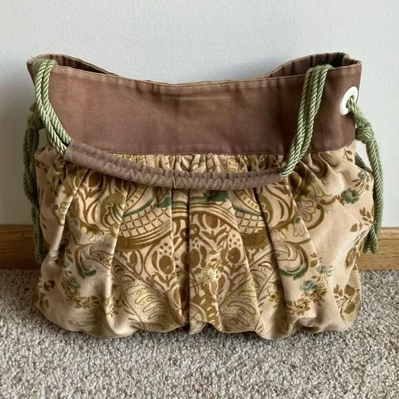 Monday Morning Studios Etsy Velvet Paisley Shoulder Bag Purse Boho Hippie