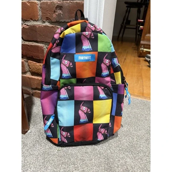 Fortnite‎ Amplify Rainbow Llama Checkered Sling Small Backpack