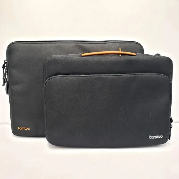 Tomtoc 360 Protective Laptop Tablet Sleeve Case Lot 2 Black Soft Lined Padded