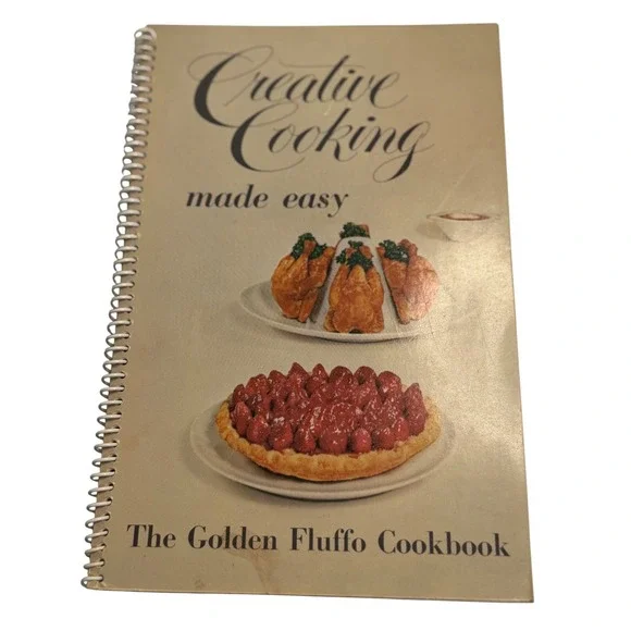 VTG The Golden Fluffo Cookbook Creative Cooking Made Easy Spiral Bound Recipes