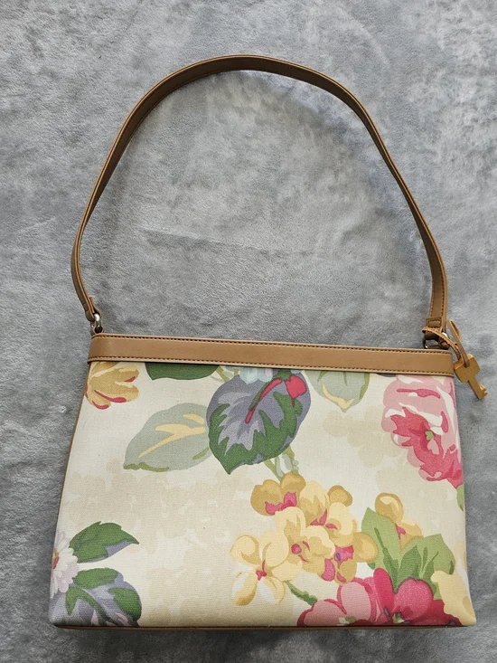 Fossil‎ Purse Handbag Floral Flowers Leather Shoulder Bag