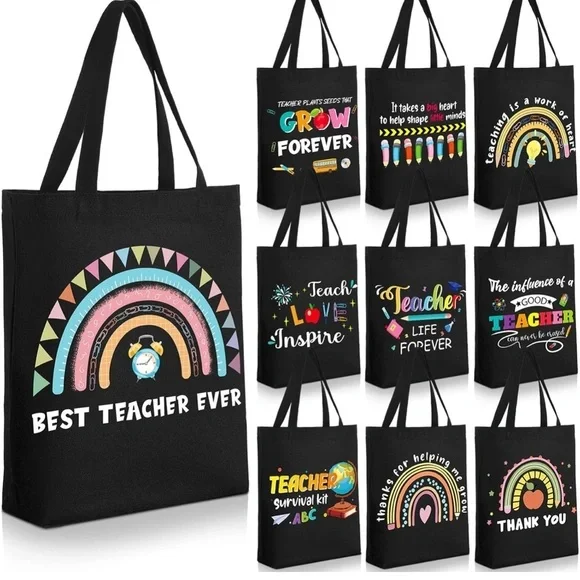 Black Teacher-Themed Shoulder Bag (Random 1pc)