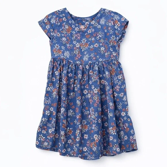 OshKosh B’gosh Blue Floral Cotton Dress Toddler Girl 4T