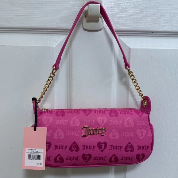 NWT Juicy Couture “Girls Just Wanna Have Fun” Pink Shoulder Bag