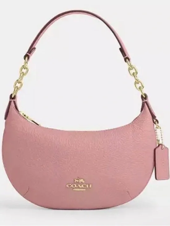 🩷COACH NWT Pink Petal Mini Payton  Leather Shoulder Bag With Gold Hardware