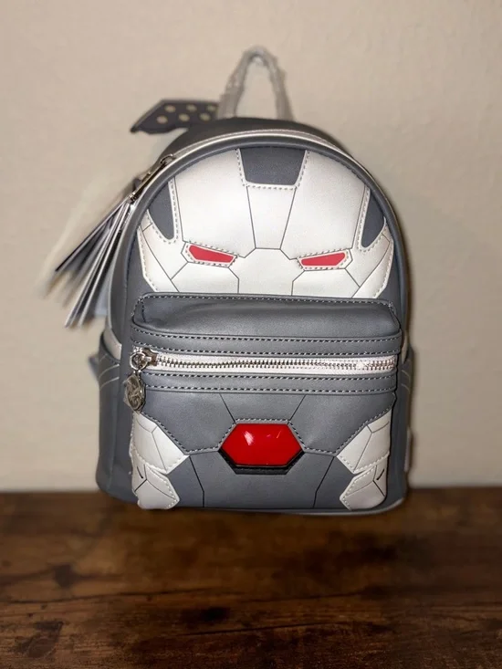 Marvel Loungefly War Machine Cosplay Mini Backpack Gray Armor NWT