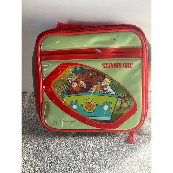 Scooby Doo Lunch Box Bag Green Red Cartoon Retro Vintage Kids‎ School Travel