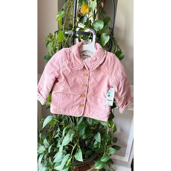 NWT OshKosh B'gosh toddler Girls Pink Corduroy Jacket Size 2T