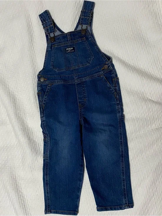 OshKosh B’gosh Toddler Denim Overalls 3T Blue Jean Vestbak Kids
