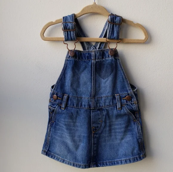 OshKosh B'gosh Denim Overall Dress Size 12M