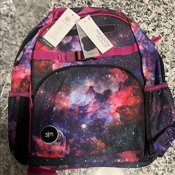 Purple and Pink Cosmic Print Backpack