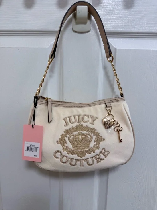 NWT Juicy Couture Falling For Juicy Shoulder Bag in Soft White
