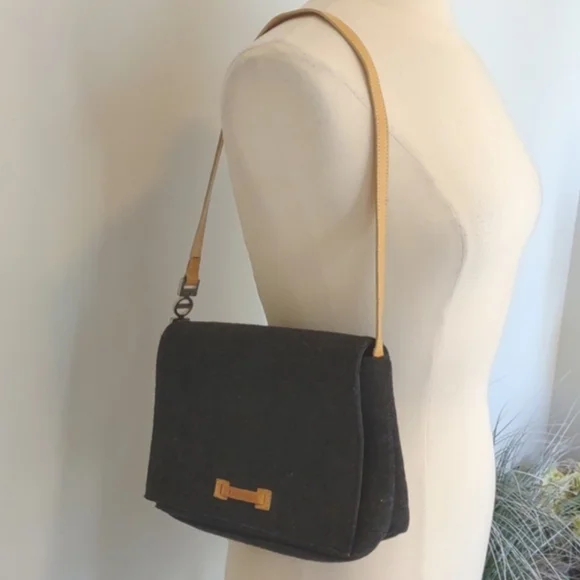 Felt Shoulder Bag Farinelli Gray Tan