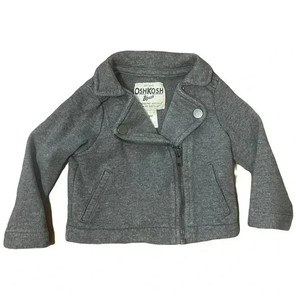 18 Months Oshkosh B'Gosh Gray Moto Jacket, Unisex