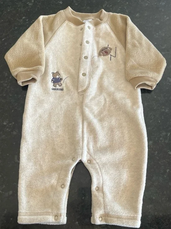 OshKosh B'gosh Cream Teddy Fleece One-Piece