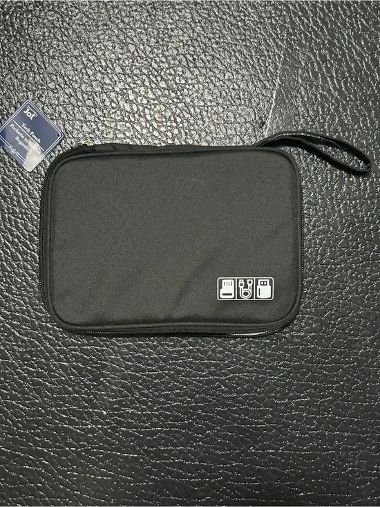 Portable Travel Tech Organizer Pouch – Black