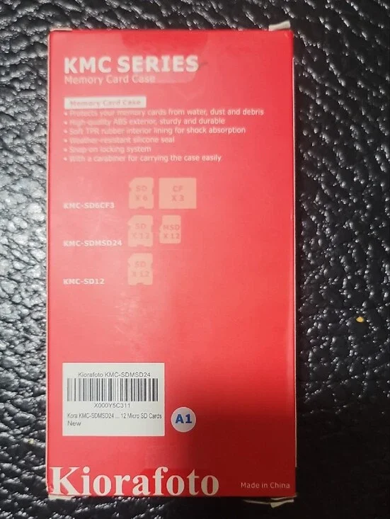 Kiorafoto KMC Series Black and Red Memory Card Case