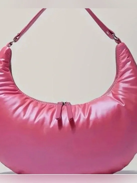 Pink Crescent Shoulder Bag - Stylish Women's Handbag