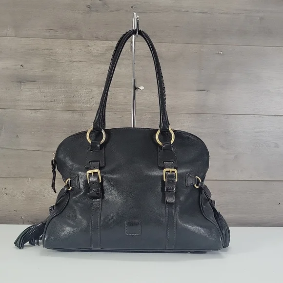 Dooney & Bourke Florentine Black Vachetta Leather Tote Handbag