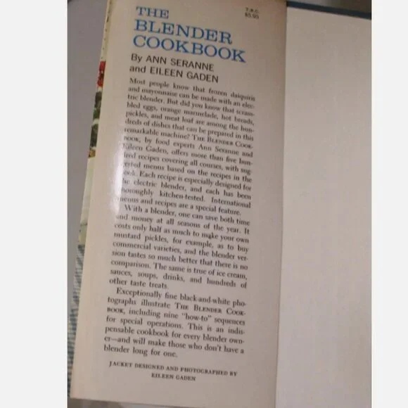 The Blender Cookbook 1961 Hardcover Vintage Recipes Cooking with Dust Jacket