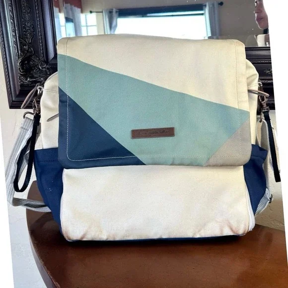 Petunia Pickle Bottom Navy and‎ Teal Abundance Boxy Backpack