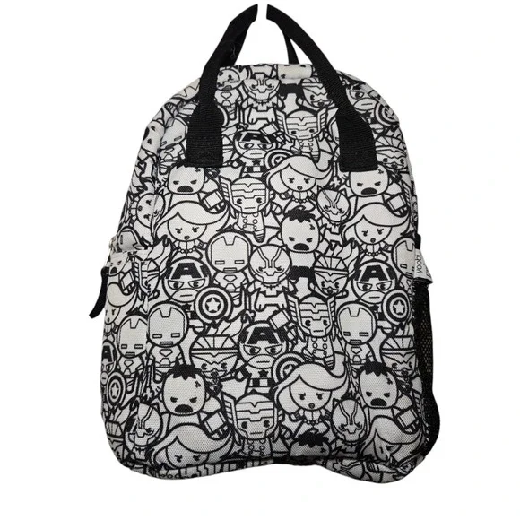 Yoobi Marvel Black White Superheroes Insulated Lunch Bag