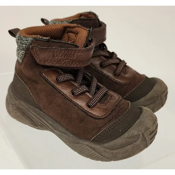 OshKosh B'Gosh Dominik Boots Kids Size 5M Toddler Brown High Top Sneakers