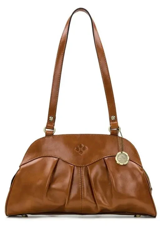 Patricia Nash Macellara Oval Satchel shoulder bag tan Heritage A399509