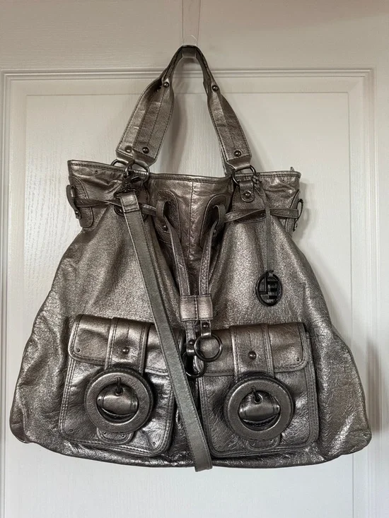 Elliott Lucca “ Estella “ Metallic Leather All Carry Handbag