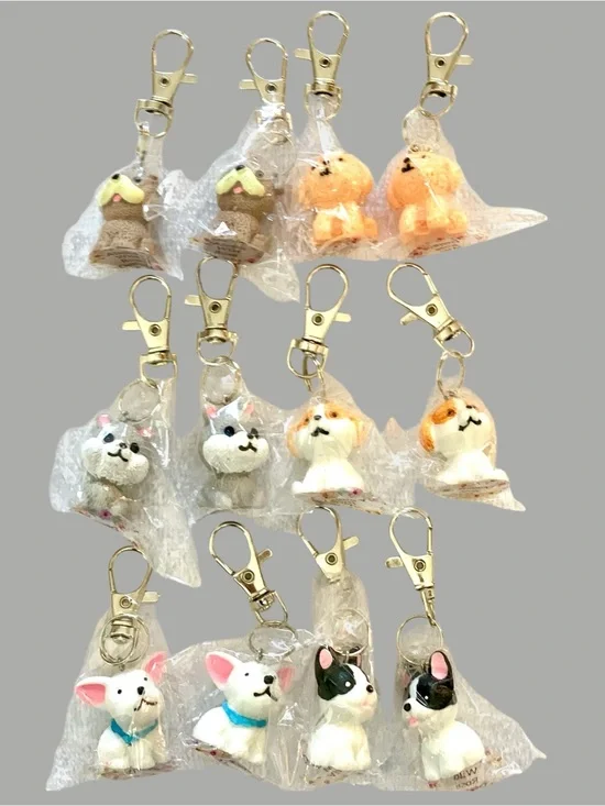 Lot of 12 Cute Assorted Soft Puppy Dog Toggle Clasps for backpacks & bags