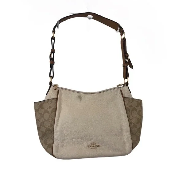 Coach C2855 Rori Shoulder Bag In Colorblock Signature Canvas‎ Light Khaki