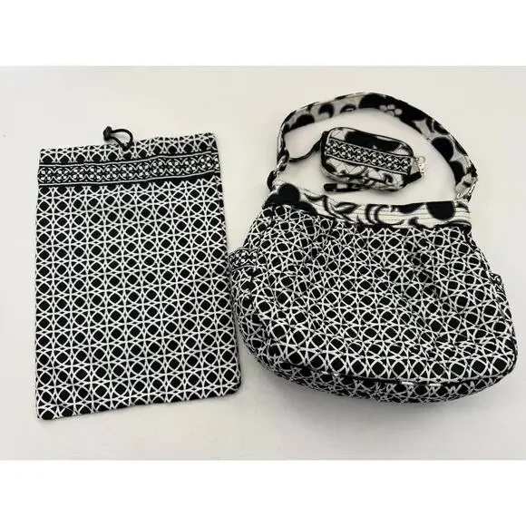 Vera Bradley Night & Day Hobo Purse Set Shoulder Wallet Drawstring Bag Travel