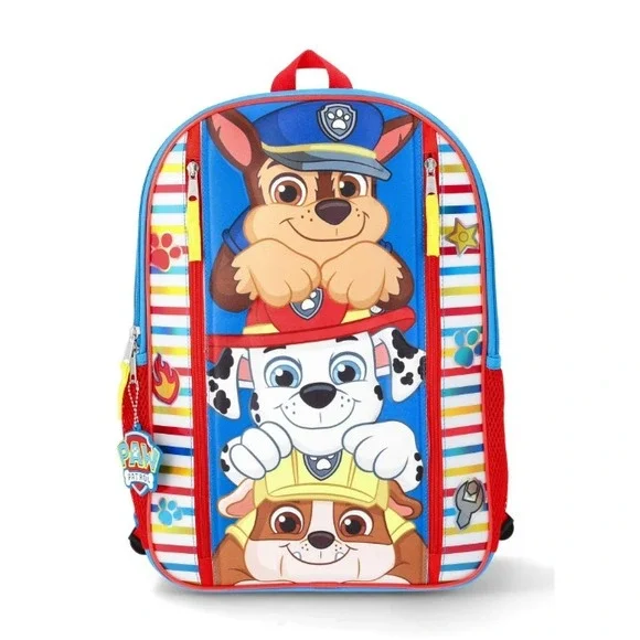 Paw Patrol‎ Nickelodeon 17in Kids Backpack Blue Striped Boys School Bag NWT