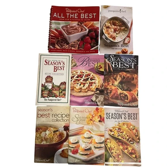 Pampered Chef Season's‎ Best Lot Of 12 Recipe Cookbooks Vintage 90s Cooking